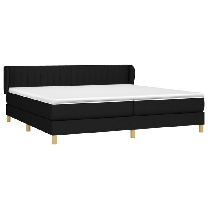 Pat box spring cu saltea, negru, 200x200 cm, textil - WALTI WALTI