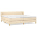Pat box spring cu saltea, crem, 200x200 cm, textil - WALTI WALTI