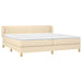 Pat box spring cu saltea, crem, 200x200 cm, textil - WALTI WALTI