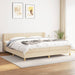 Pat box spring cu saltea, crem, 200x200 cm, textil - WALTI WALTI