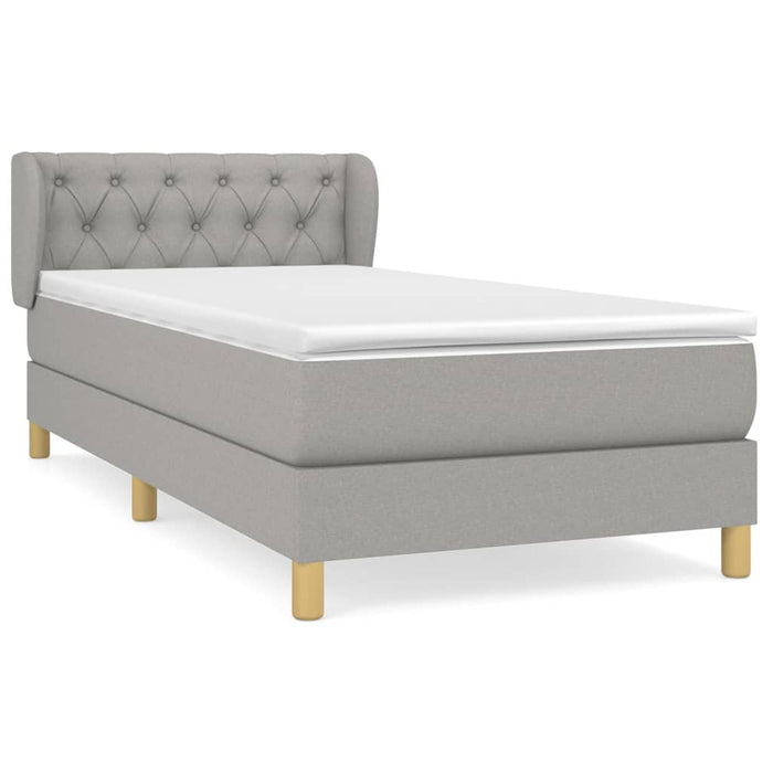 Pat continental cu saltea, gri deschis, 80x200 cm, textil WALTI
