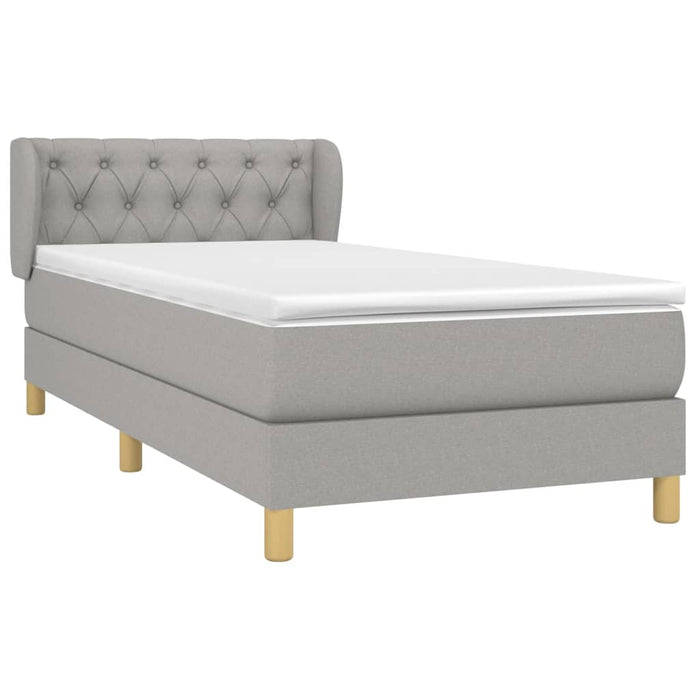 Pat continental cu saltea, gri deschis, 80x200 cm, textil WALTI