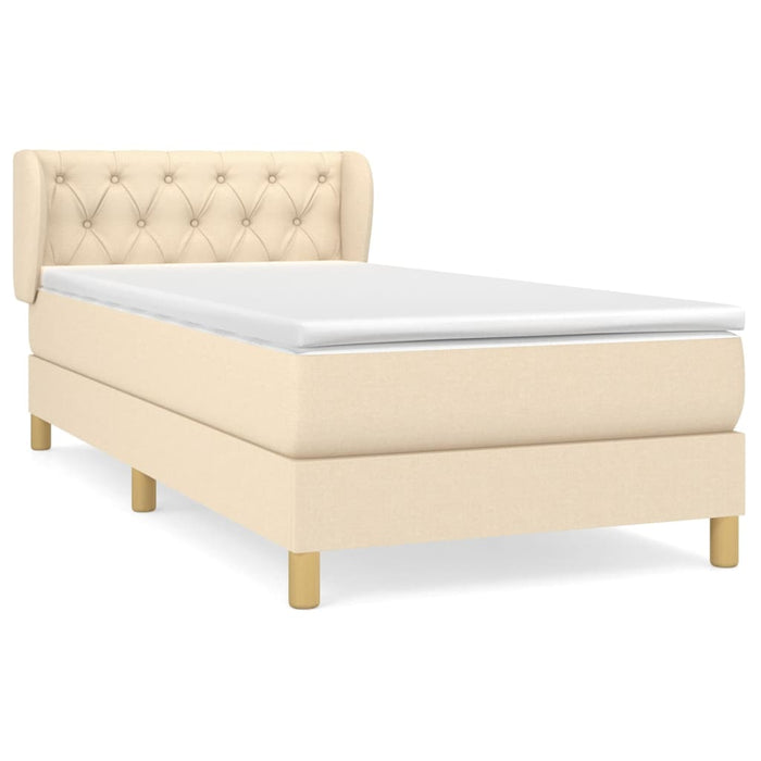 Pat box spring cu saltea, crem, 80x200 cm, textil - WALTI WALTI