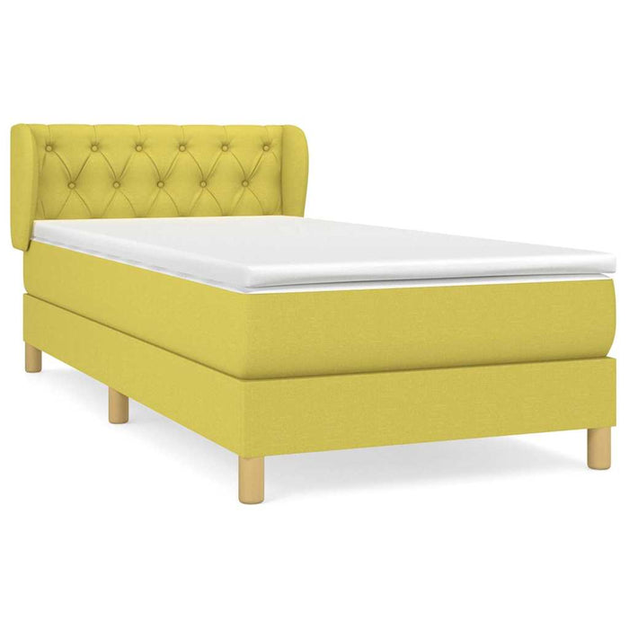 Pat box spring cu saltea, verde, 80x200 cm, textil WALTI