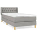 Pat box spring cu saltea, gri deschis, 90x190 cm, textil - WALTI WALTI
