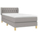 Pat box spring cu saltea, gri deschis, 90x190 cm, textil - WALTI WALTI