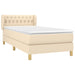 Pat box spring cu saltea, crem, 90x190 cm, textil - WALTI WALTI