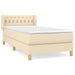 Pat box spring cu saltea, crem, 90x200 cm, textil - WALTI WALTI