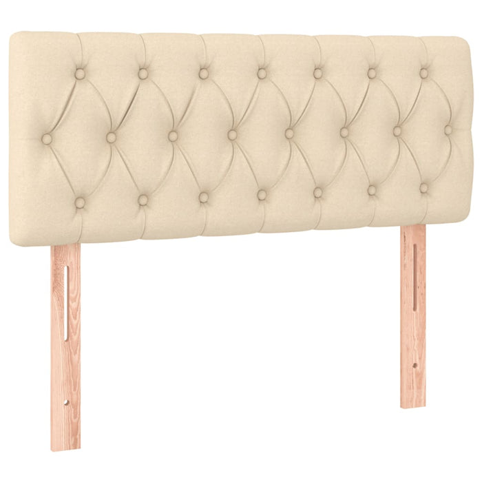 Pat box spring cu saltea, crem, 100x200 cm, textil WALTI