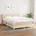 Pat box spring cu saltea, crem, 140x200 cm, textil - WALTI WALTI