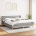 Pat continental cu saltea, gri deschis, 160x200 cm, textil - WALTI WALTI