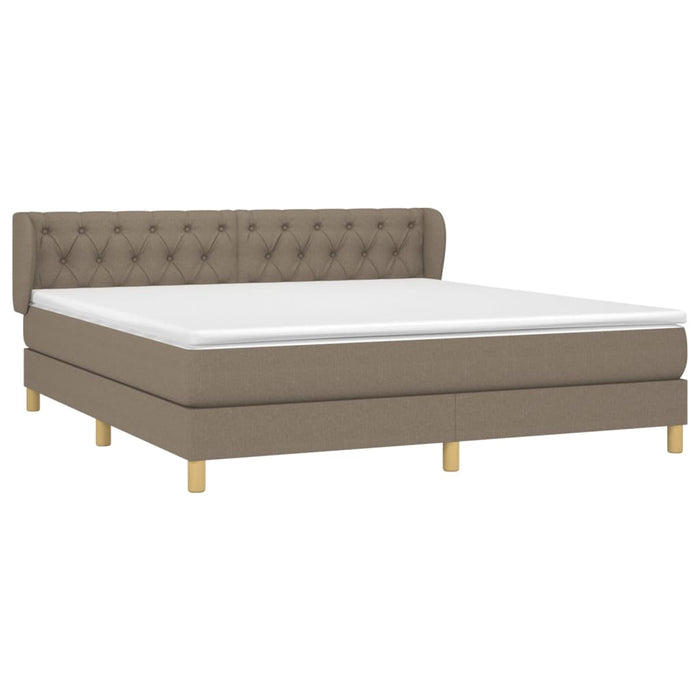 Pat box spring cu saltea, gri taupe, 160x200 cm material textil - WALTI WALTI