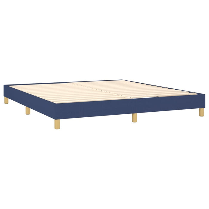 Pat continental cu saltea, albastru, 160x200cm, material textil - WALTI WALTI