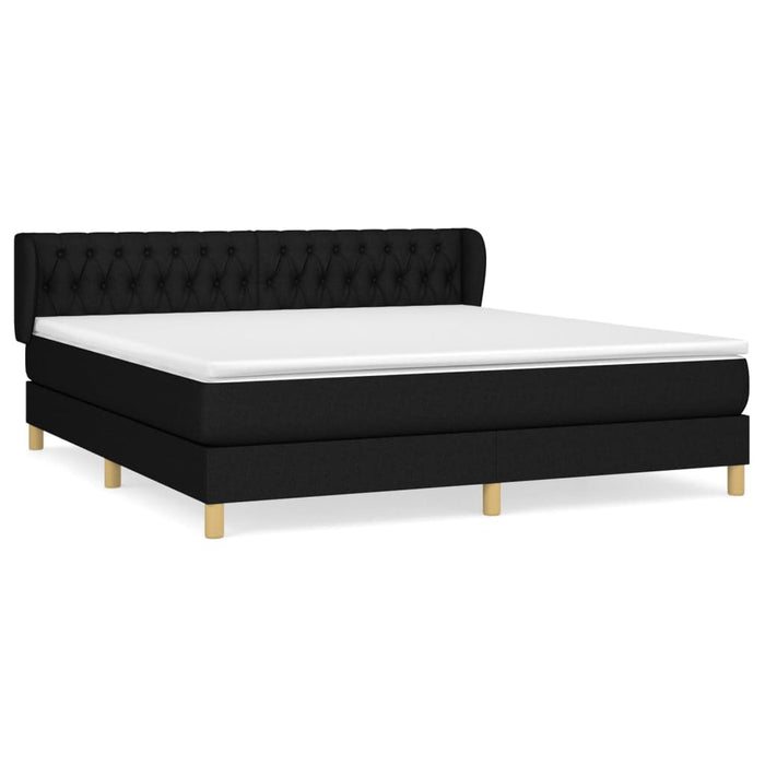 Pat box spring cu saltea, negru, 180x200 cm, catifea - WALTI WALTI