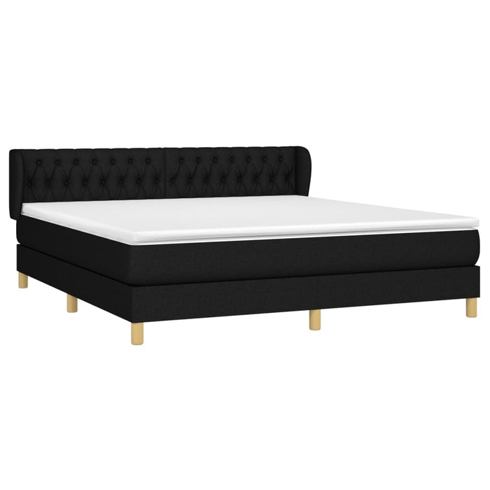 Pat box spring cu saltea, negru, 180x200 cm, catifea - WALTI WALTI