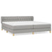 Pat box spring cu saltea, gri deschis, 200x200 cm, textil - WALTI WALTI