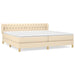 Pat box spring cu saltea, crem, 200x200 cm, textil - WALTI WALTI