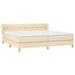 Pat box spring cu saltea, crem, 200x200 cm, textil - WALTI WALTI