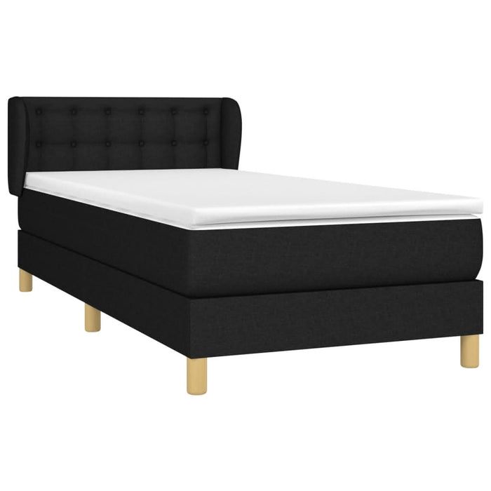 Pat box spring cu saltea, negru, 80x200 cm, textil - WALTI WALTI