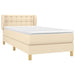 Pat box spring cu saltea, crem, 90x200 cm, textil - WALTI WALTI