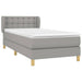 Pat box spring cu saltea, gri deschis, 100x200 cm, textil - WALTI WALTI