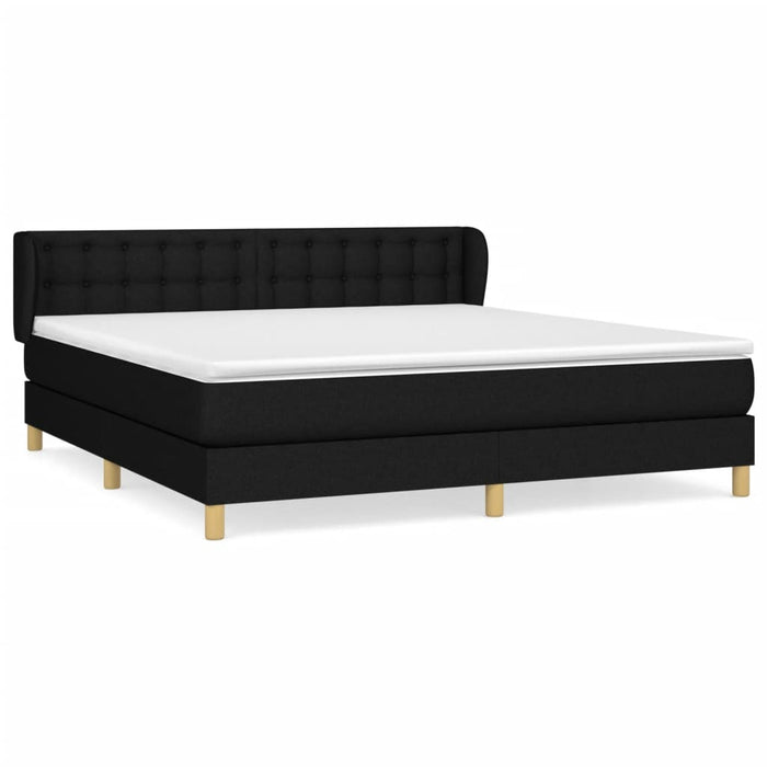 Pat box spring cu saltea, negru, 160x200 cm, textil - WALTI WALTI