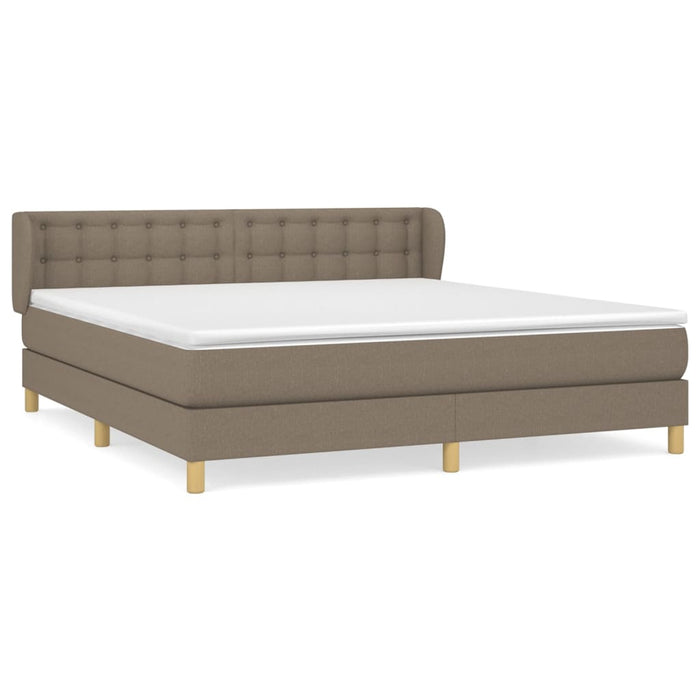 Pat box spring cu saltea, gri taupe, 160x200 cm material textil - WALTI WALTI