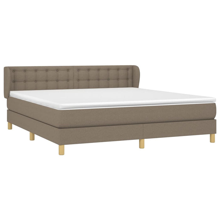 Pat continental cu saltea, gri taupe, 180x200 cm, textil - WALTI WALTI