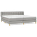Pat box spring cu saltea, gri deschis, 200x200 cm, textil - WALTI WALTI