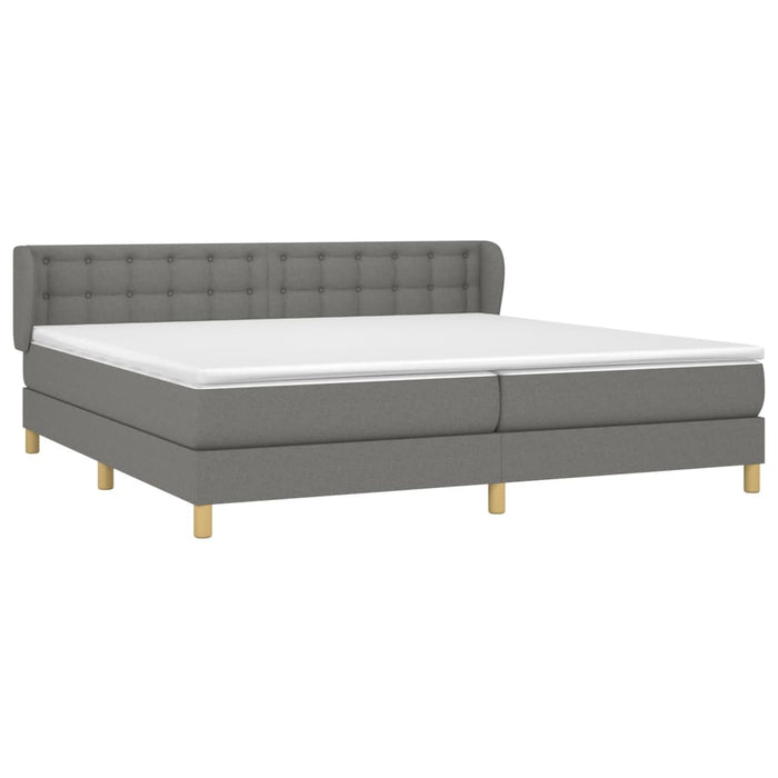 Pat box spring cu saltea, gri închis, 200x200 cm, textil - WALTI WALTI