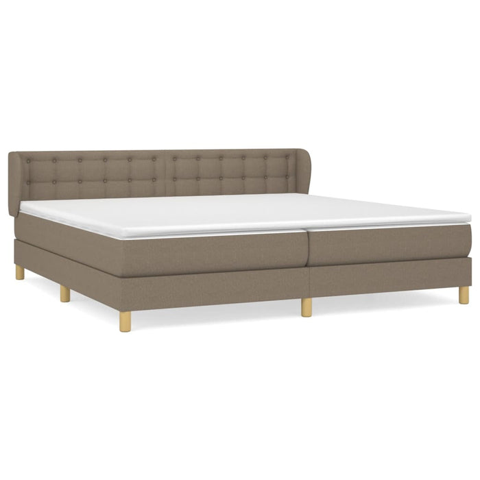 Pat box spring cu saltea, gri taupe, 200x200 cm, textil - WALTI WALTI