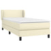 Pat box spring cu saltea, crem, 100x200 cm, piele ecologică - WALTI WALTI