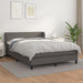 Pat box spring cu saltea, gri, 140x190 cm, piele ecologică - WALTI WALTI