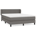 Pat box spring cu saltea, gri, 140x200 cm, piele ecologică - WALTI WALTI