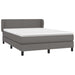 Pat box spring cu saltea, gri, 140x200 cm, piele ecologică - WALTI WALTI