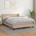 Pat box spring cu saltea, cappuccino, 140x200cm piele ecologică - WALTI WALTI