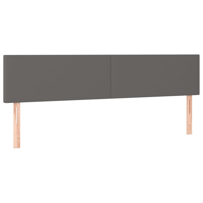 Pat box spring cu saltea, gri, 160x200 cm, piele ecologică WALTI