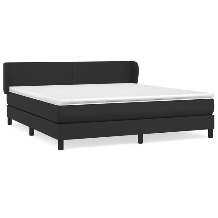 Pat box spring cu saltea, negru, 180x200 cm, piele ecologică - WALTI WALTI