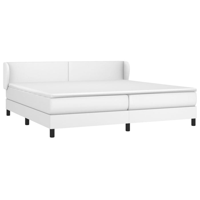 Pat continental cu saltea, alb, 200x200 cm, piele ecologică - WALTI WALTI
