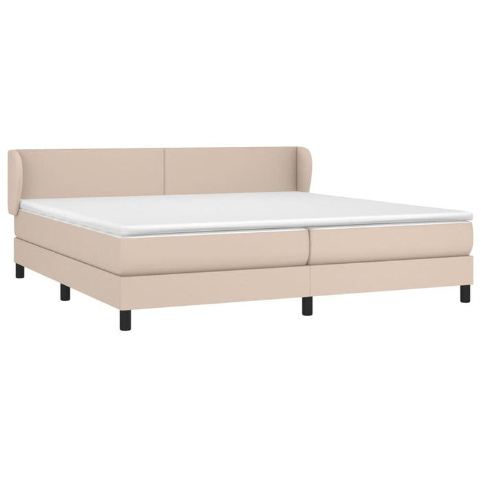 Pat continental cu saltea, cappuccino, 200x200 cm, piele eco WALTI