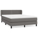 Pat box spring cu saltea, gri, 140x190 cm, piele ecologică - WALTI WALTI