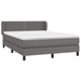 Pat box spring cu saltea, gri, 140x190 cm, piele ecologică - WALTI WALTI
