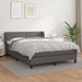 Pat box spring cu saltea, gri, 140x190 cm, piele ecologică - WALTI WALTI