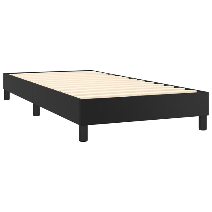 Pat box spring cu saltea, negru, 90x190 cm, piele ecologică - WALTI WALTI