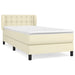 Pat box spring cu saltea, crem, 90x200 cm, piele ecologică - WALTI WALTI