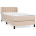 Pat box spring cu saltea, cappuccino, 90x200 cm piele ecologică - WALTI WALTI