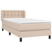Pat box spring cu saltea, cappuccino, 90x200 cm piele ecologică - WALTI WALTI