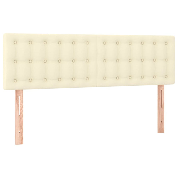 Pat box spring cu saltea, crem, 140x190 cm, piele ecologică - WALTI WALTI