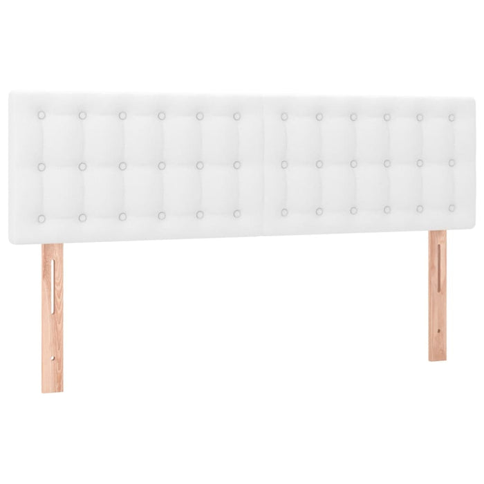 Pat box spring cu saltea, alb, 140x200 cm, piele ecologică WALTI