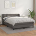Pat box spring cu saltea, gri, 140x200 cm, piele ecologică - WALTI WALTI